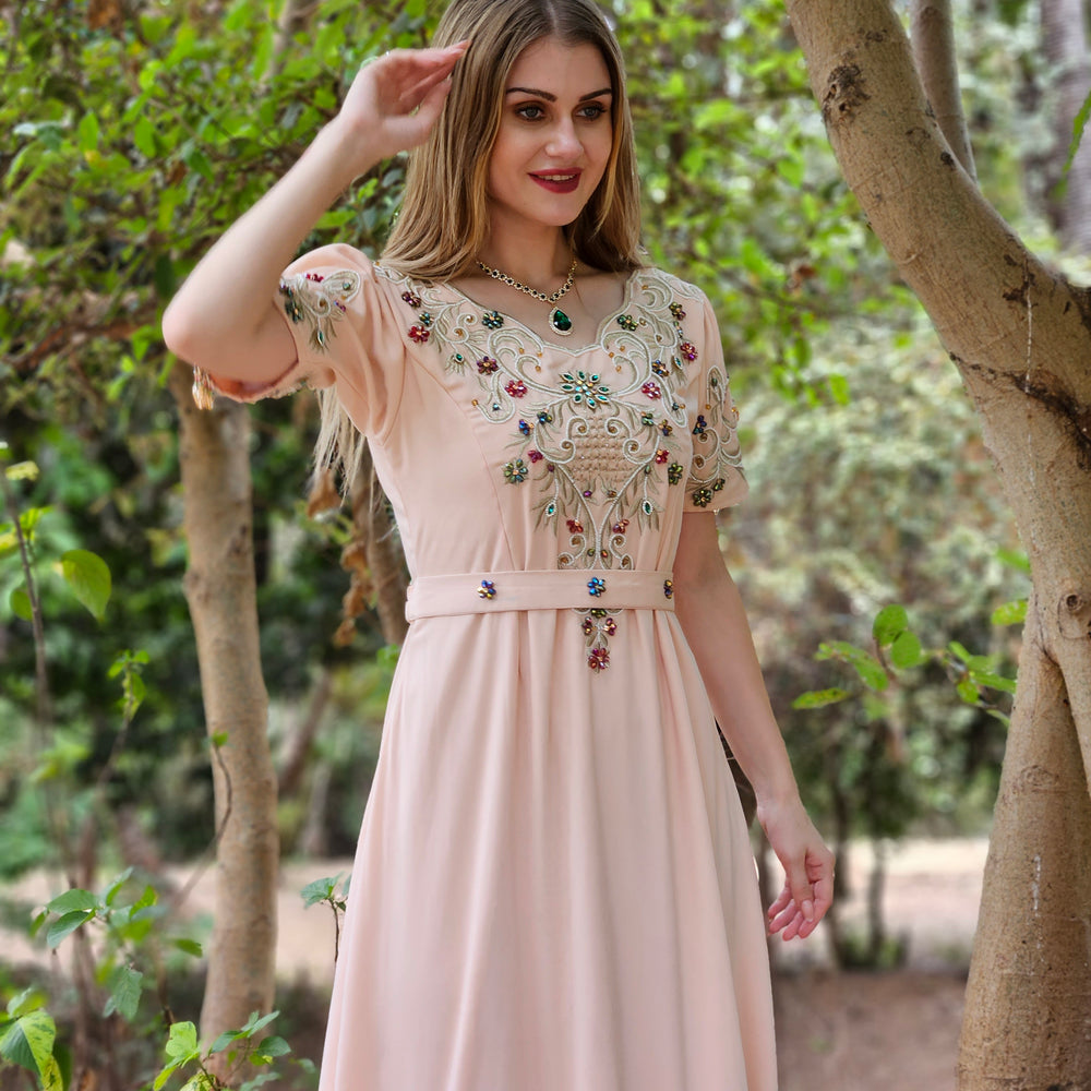 
                  
                    Embroidered Abaya Dubai Caftan Bridesmaid Gown
                  
                