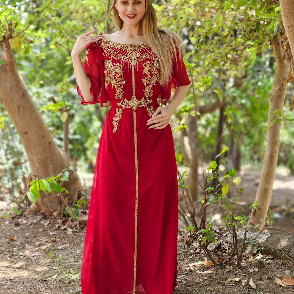 
                  
                    Hand Embroidered Djellaba Party Maxi Dress
                  
                