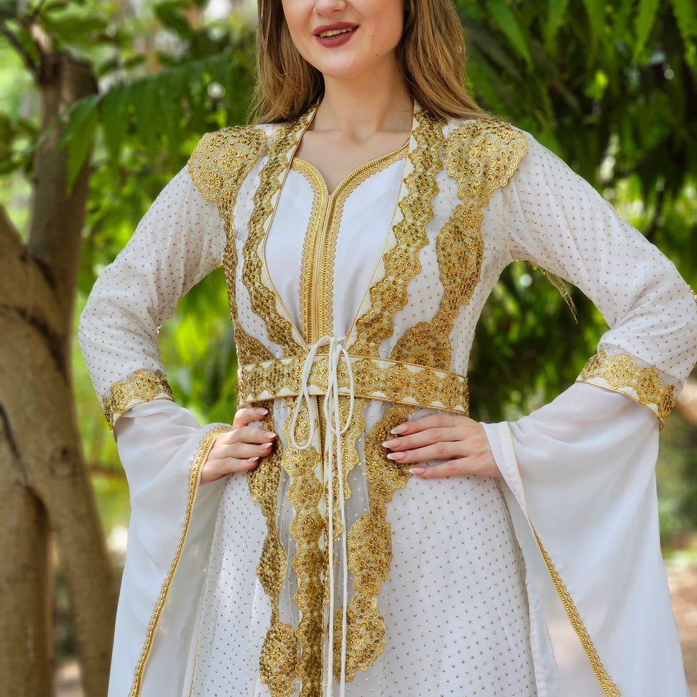 
                  
                    Designer Caftan Hand Embroidered Takchita Gown
                  
                