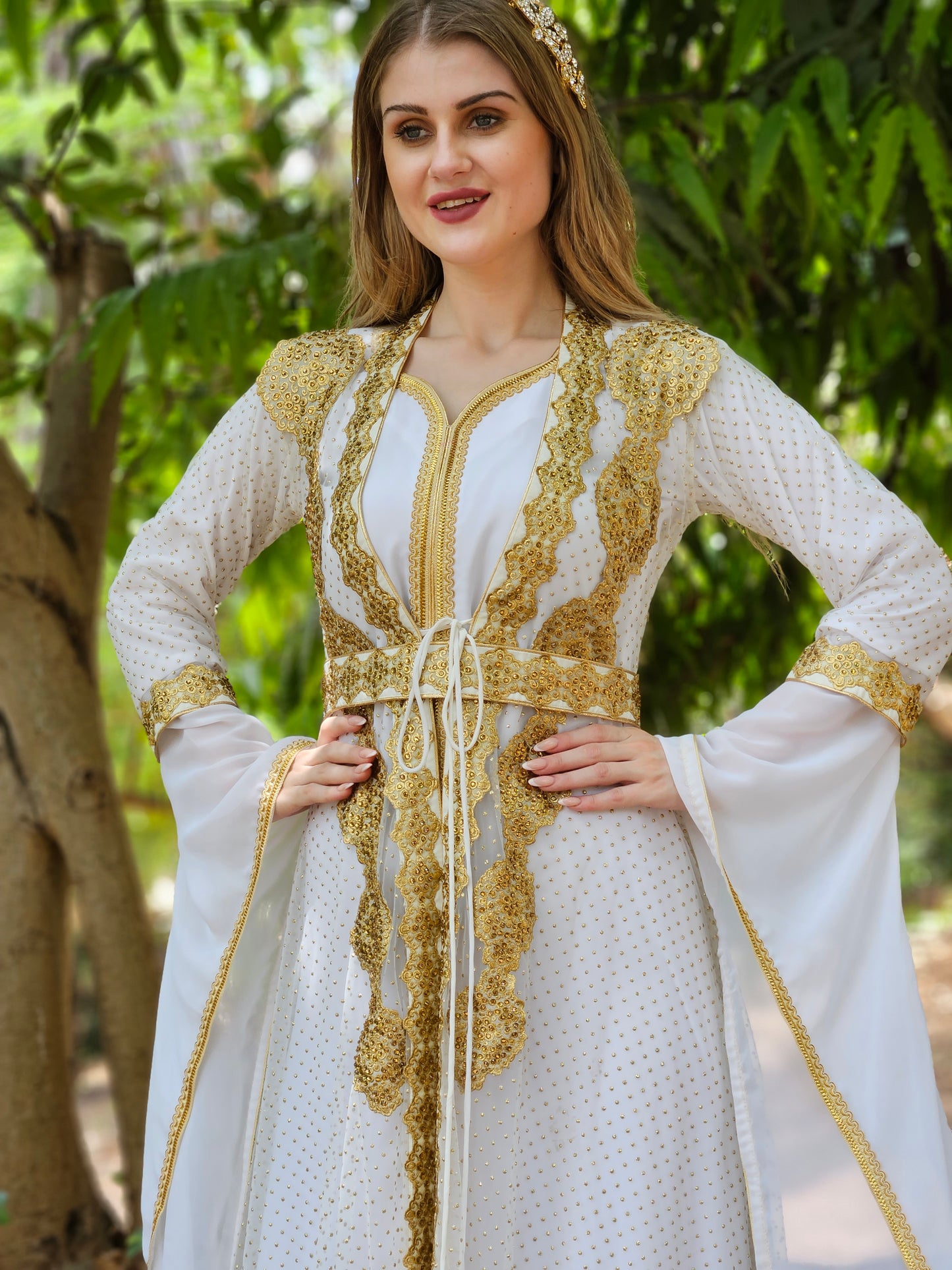 Designer Caftan Hand Embroidered Takchita Gown