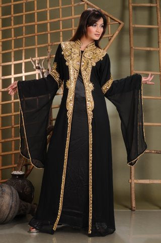
                  
                    Caftan Dress With Golden Beads - Maxim Creation
                  
                