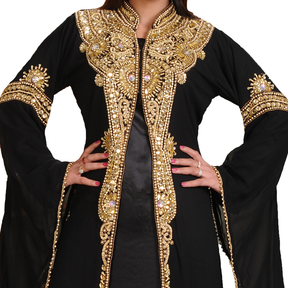Caftan Dress With Golden Beads - Maxim Creation