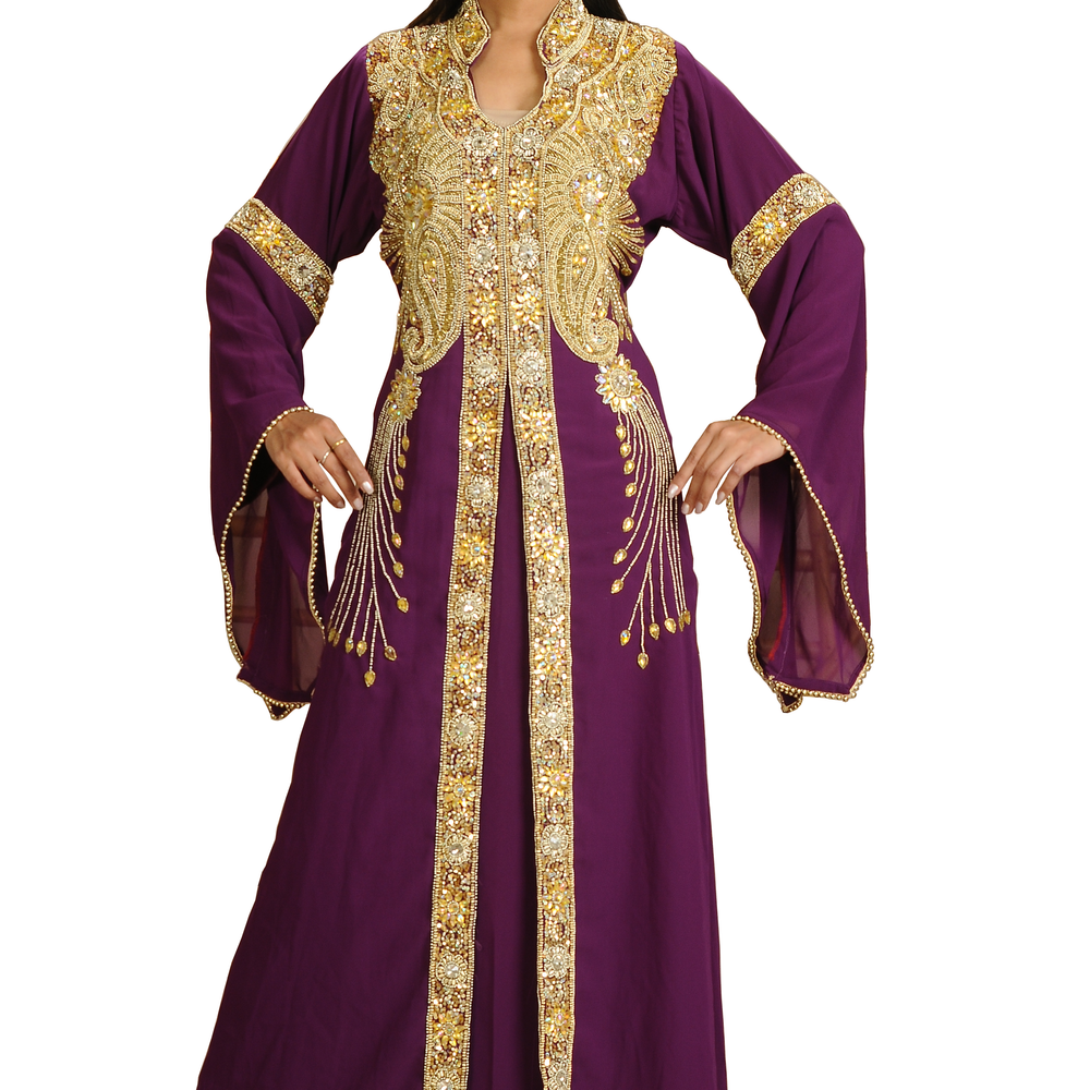 
                  
                    Jellabiya Maxi with Golden Embroidery - Maxim Creation
                  
                