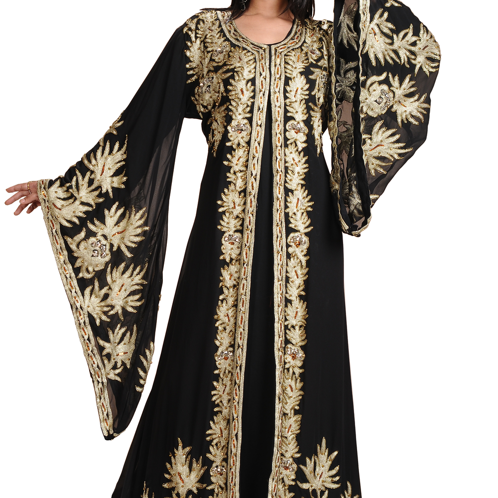 
                  
                    Jalabiya Machine Embroidered Caftan - Maxim Creation
                  
                