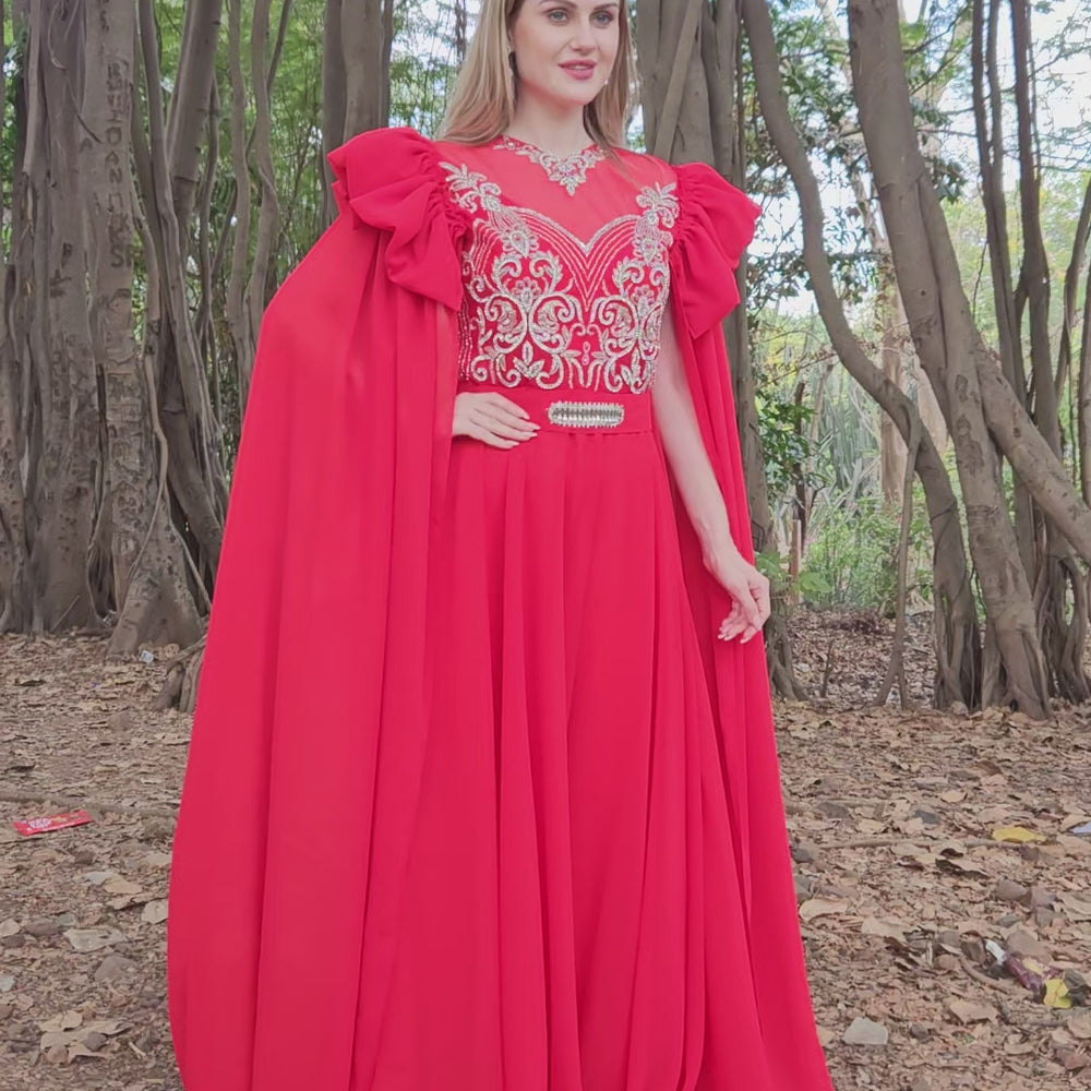 
                  
                    Load and play video in Gallery viewer, Designer Takchita Caftan Arabian Ethnic Wear Gown
                  
                
