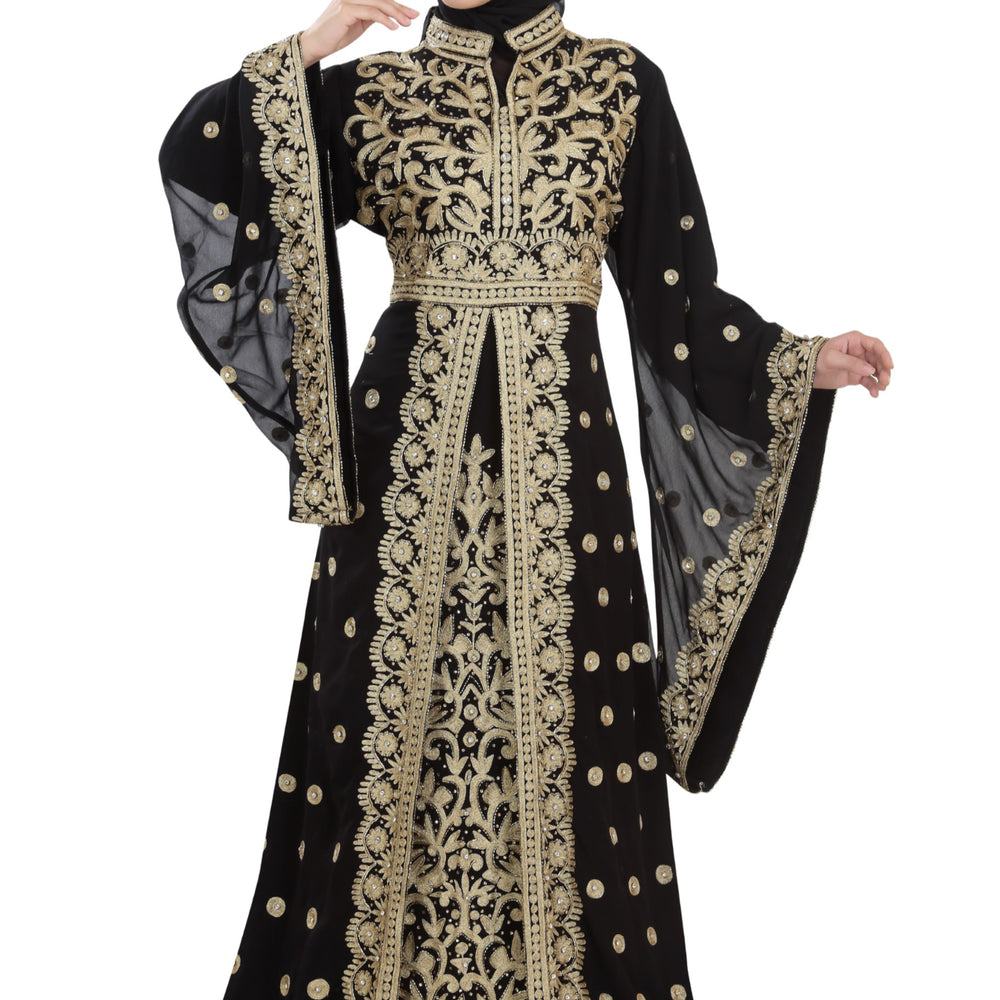 
                  
                    Traditional Kaftan Designer Khaleeji Thobe Dress - Maxim Creation
                  
                