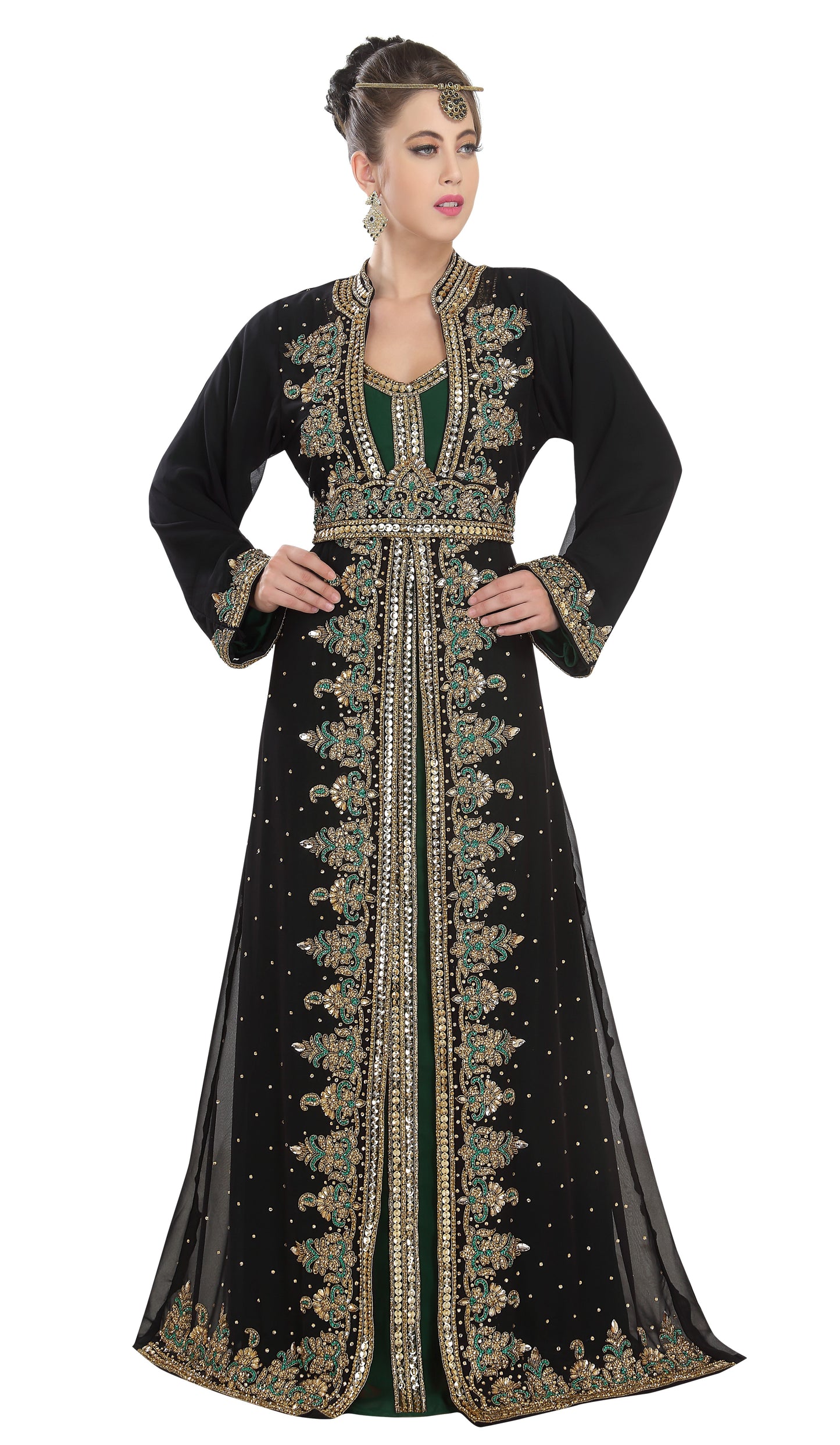 Wedding Gown Long Sleeve Kaftan Dress - Maxim Creation