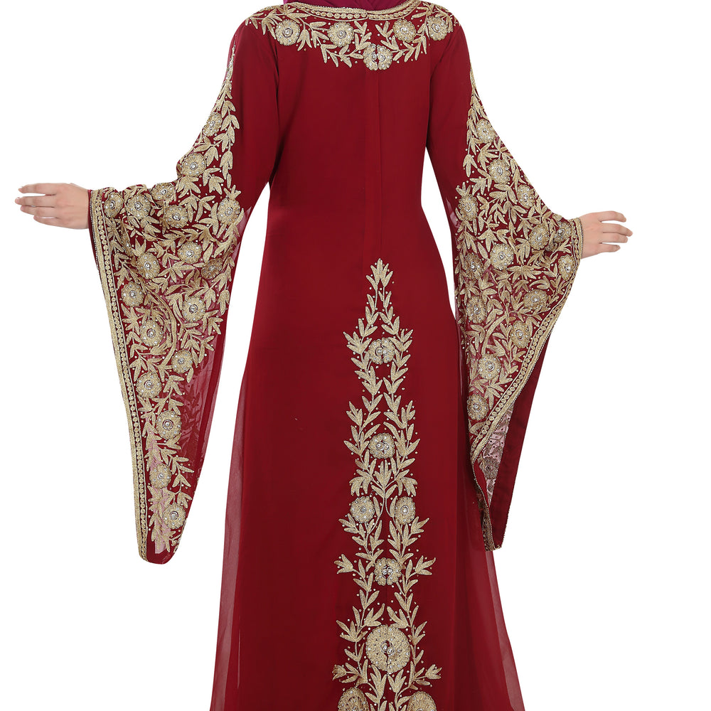 
                  
                    Traditional Kaftan Bell Sleeve Wedding Gown - Maxim Creation
                  
                