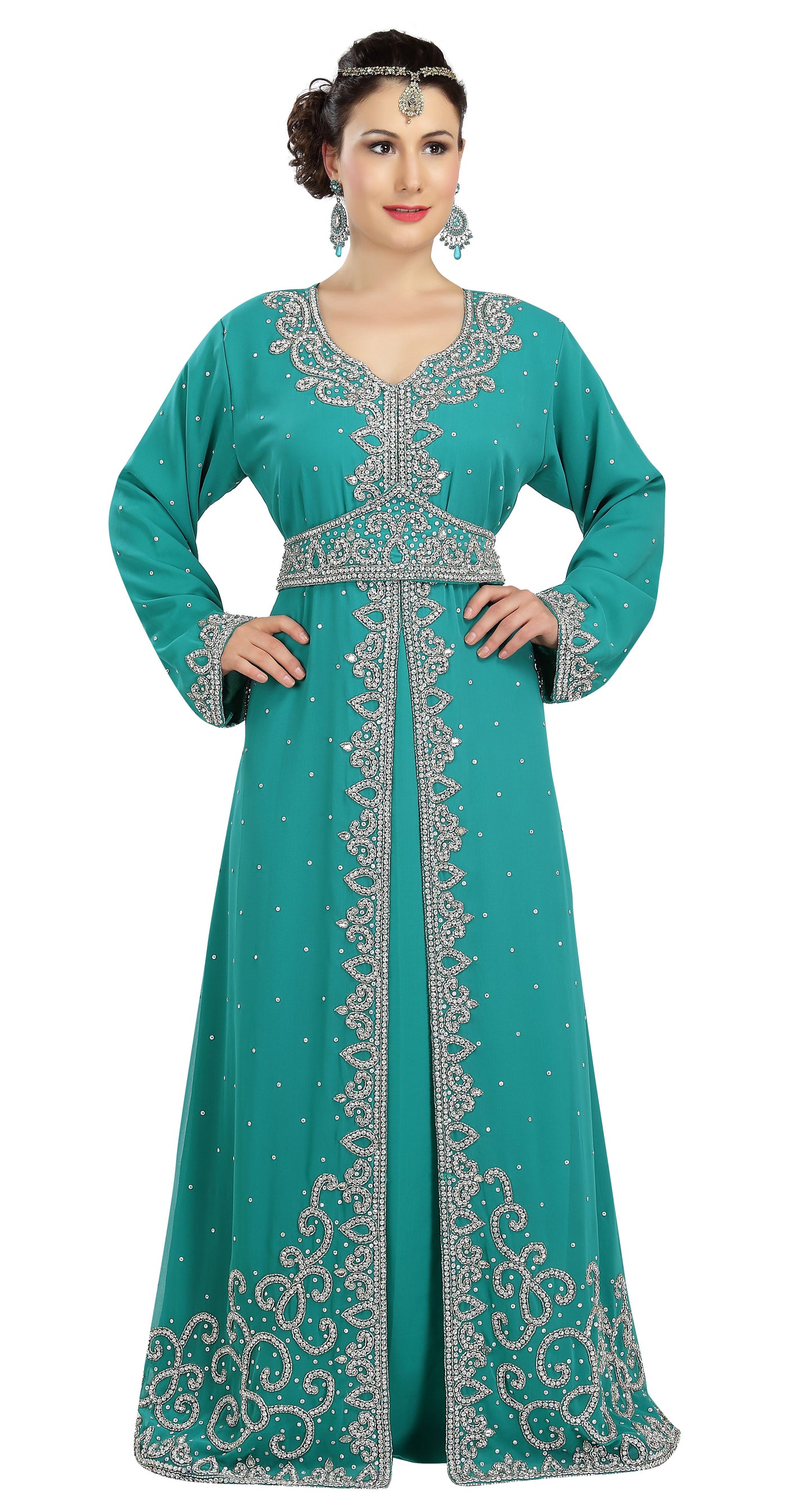 Embroidered Caftan Jallabiya Maxi - Maxim Creation