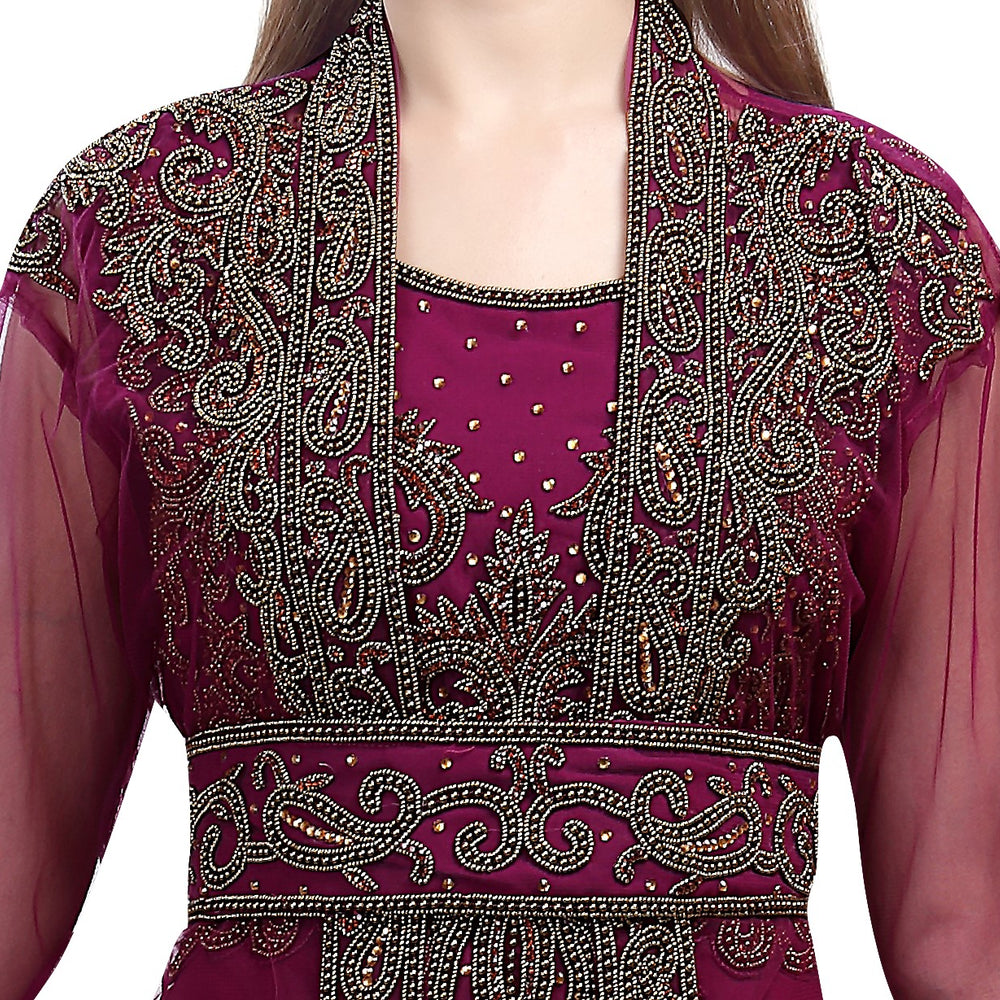 
                  
                    Designer Wear Ball Gown Tul Net Fabric - Maxim Creation
                  
                