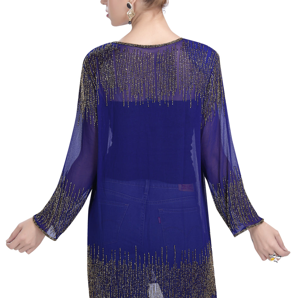 Hand Embroidered Jacket Party Dress - Maxim Creation