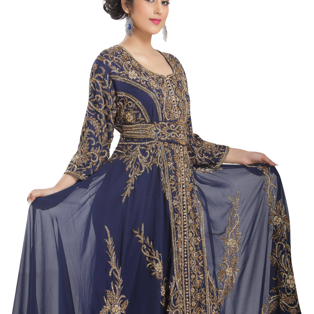 
                  
                    Swedish Dress Ball Gown in Navy Blue Kaftan - Maxim Creation
                  
                