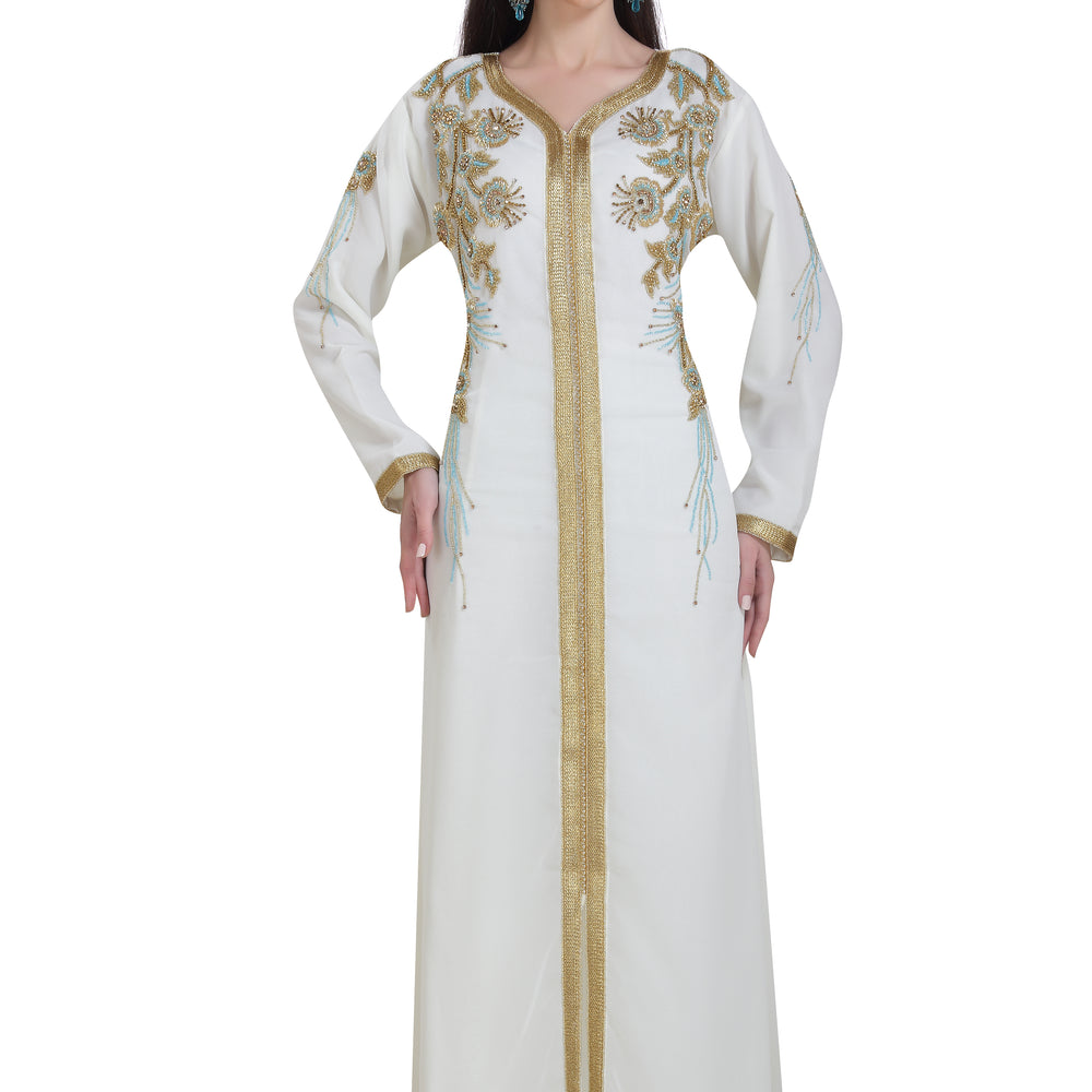 
                  
                    Arabic Kaftan With Colorful Hand Embroidery Work - Maxim Creation
                  
                