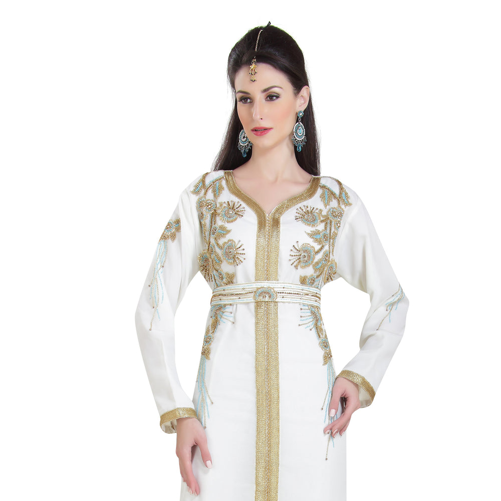
                  
                    Arabic Kaftan With Colorful Hand Embroidery Work - Maxim Creation
                  
                