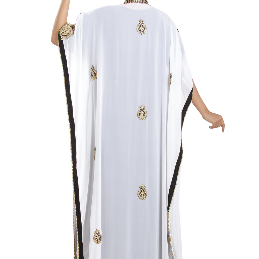 
                  
                    Abaya Maxi With Oriental Wedding Robe Embroidered Gown - Maxim Creation
                  
                