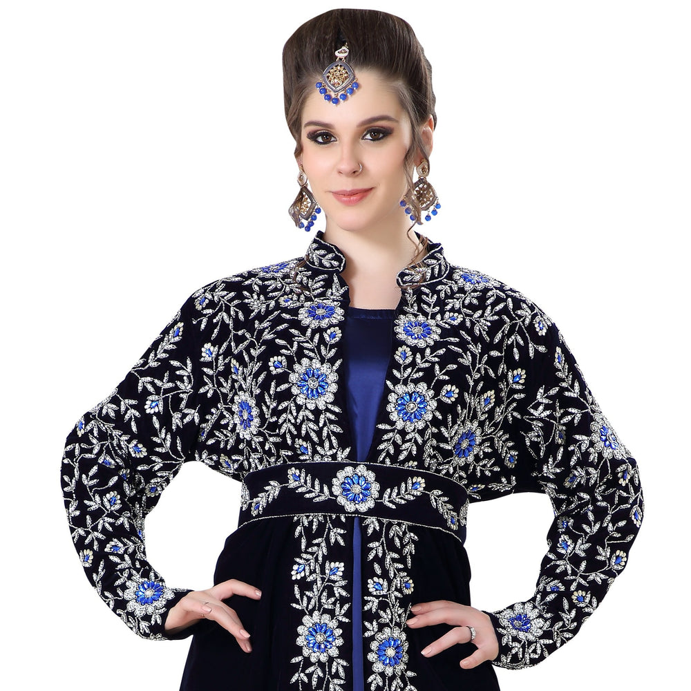 
                  
                    Arabian Caftan Dress With Floral Embroidery - Maxim Creation
                  
                