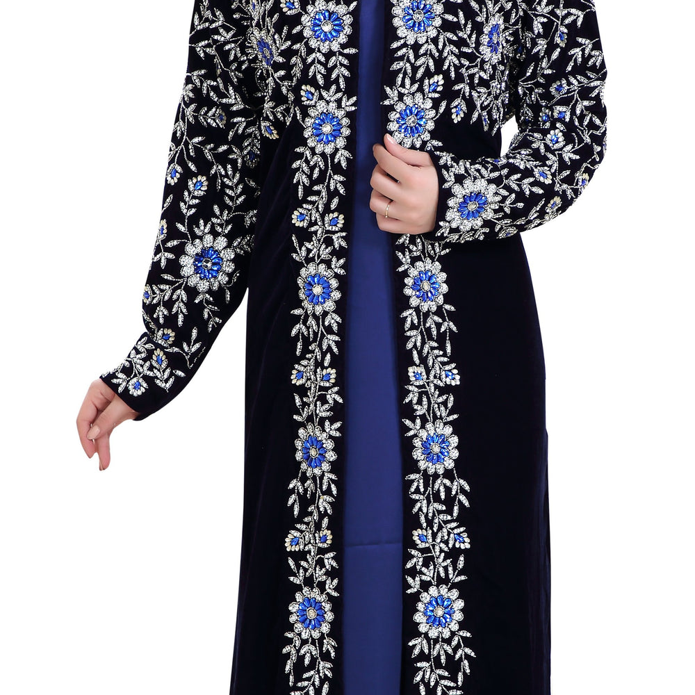 
                  
                    Arabian Caftan Dress With Floral Embroidery - Maxim Creation
                  
                