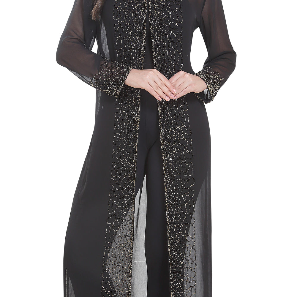 
                  
                    Long Overcoat Jacket With Embroidery - Maxim Creation
                  
                