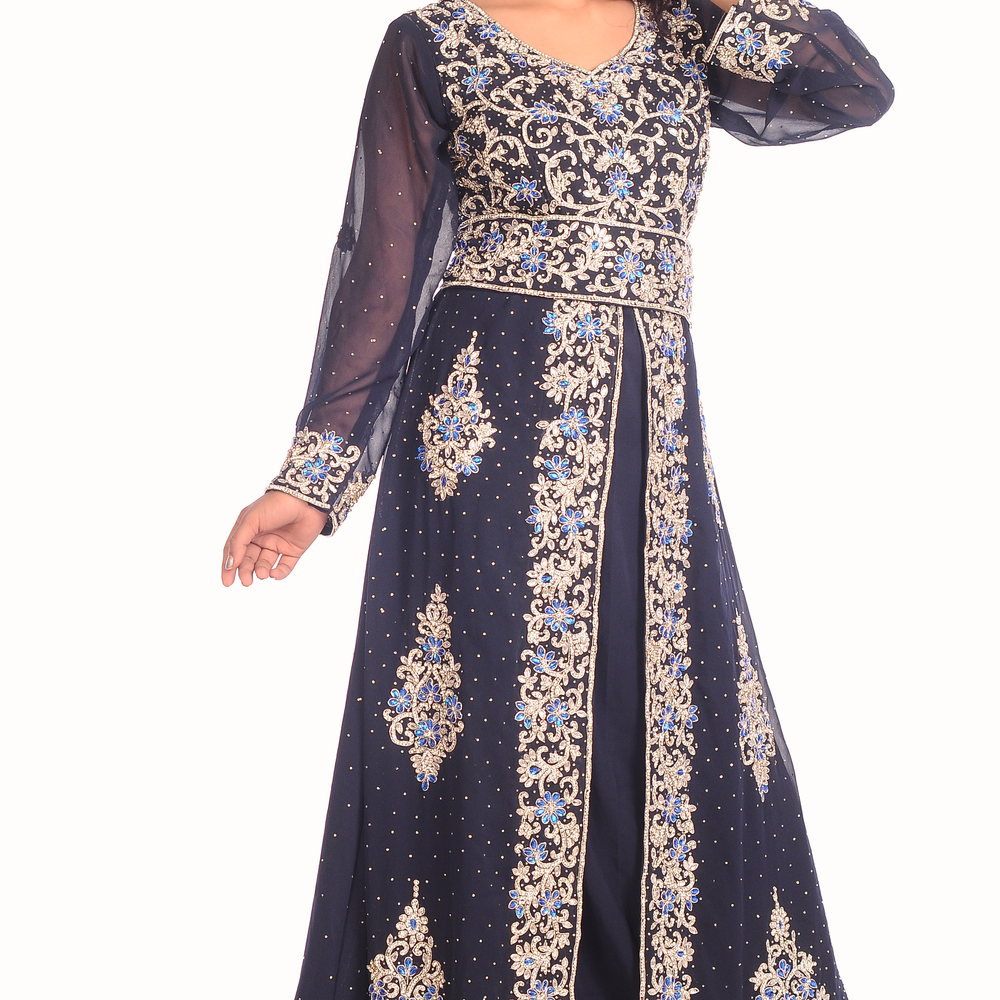 
                  
                    Arabian Takchita Gown With Crystal Embroidery - Maxim Creation
                  
                