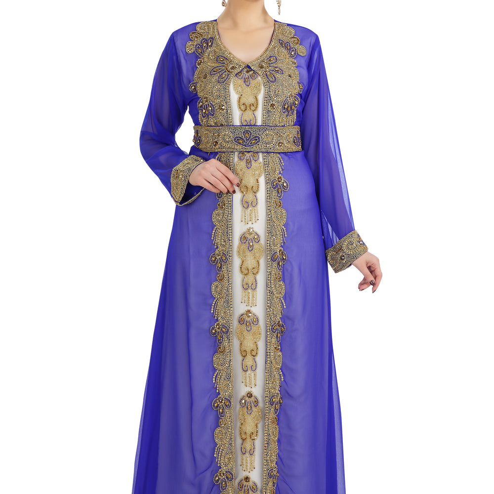 Wedding Gown 3 piece Set Hand Embroidered Maxi Dress - Maxim Creation