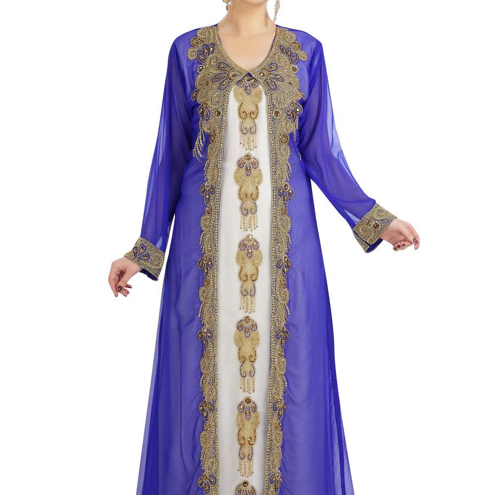 
                  
                    Wedding Gown 3 piece Set Hand Embroidered Maxi Dress - Maxim Creation
                  
                
