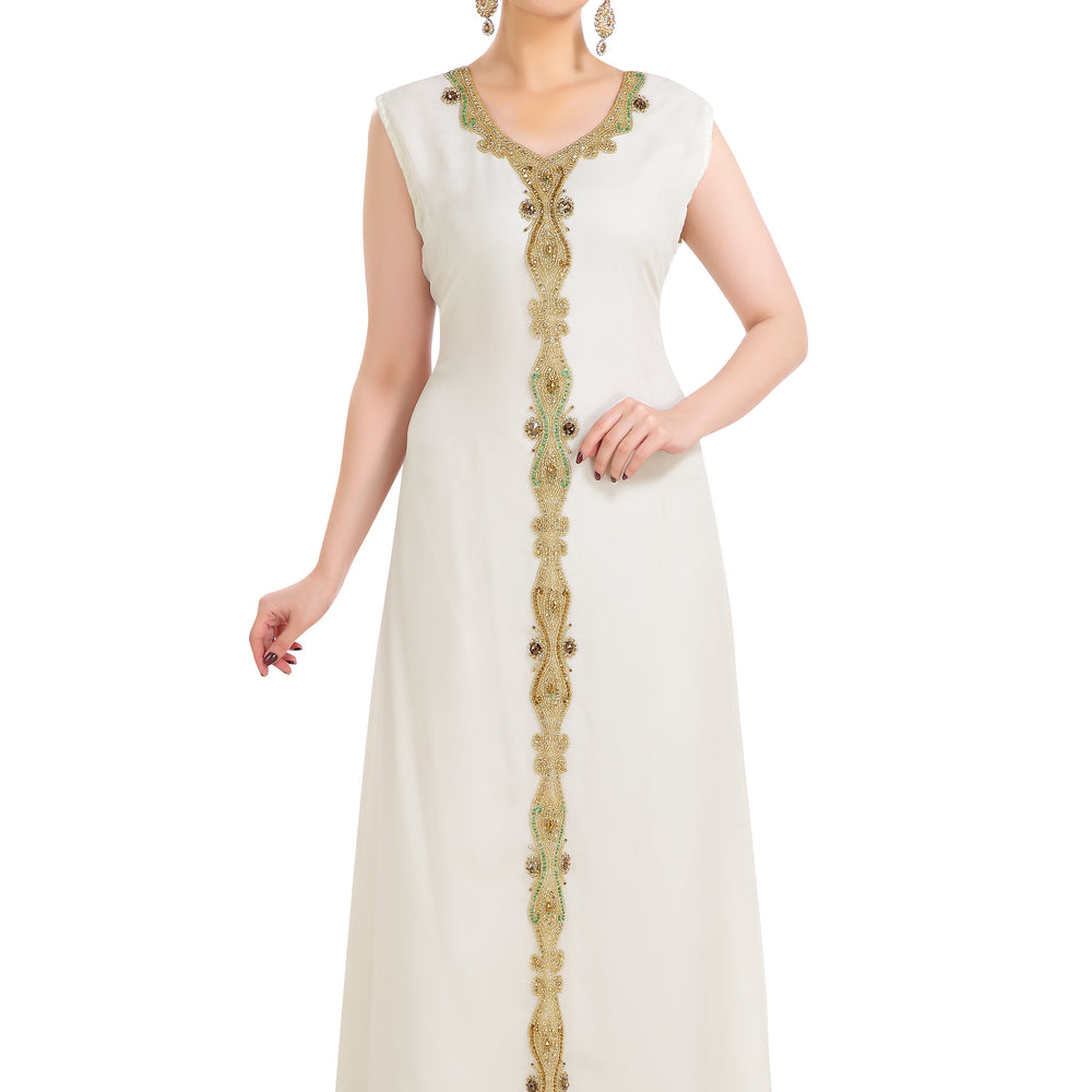 
                  
                    Sleeveless Nightwear With Colorful Beads Maxi Gown - Maxim Creation
                  
                