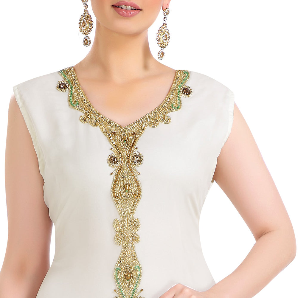 
                  
                    Sleeveless Nightwear With Colorful Beads Maxi Gown - Maxim Creation
                  
                
