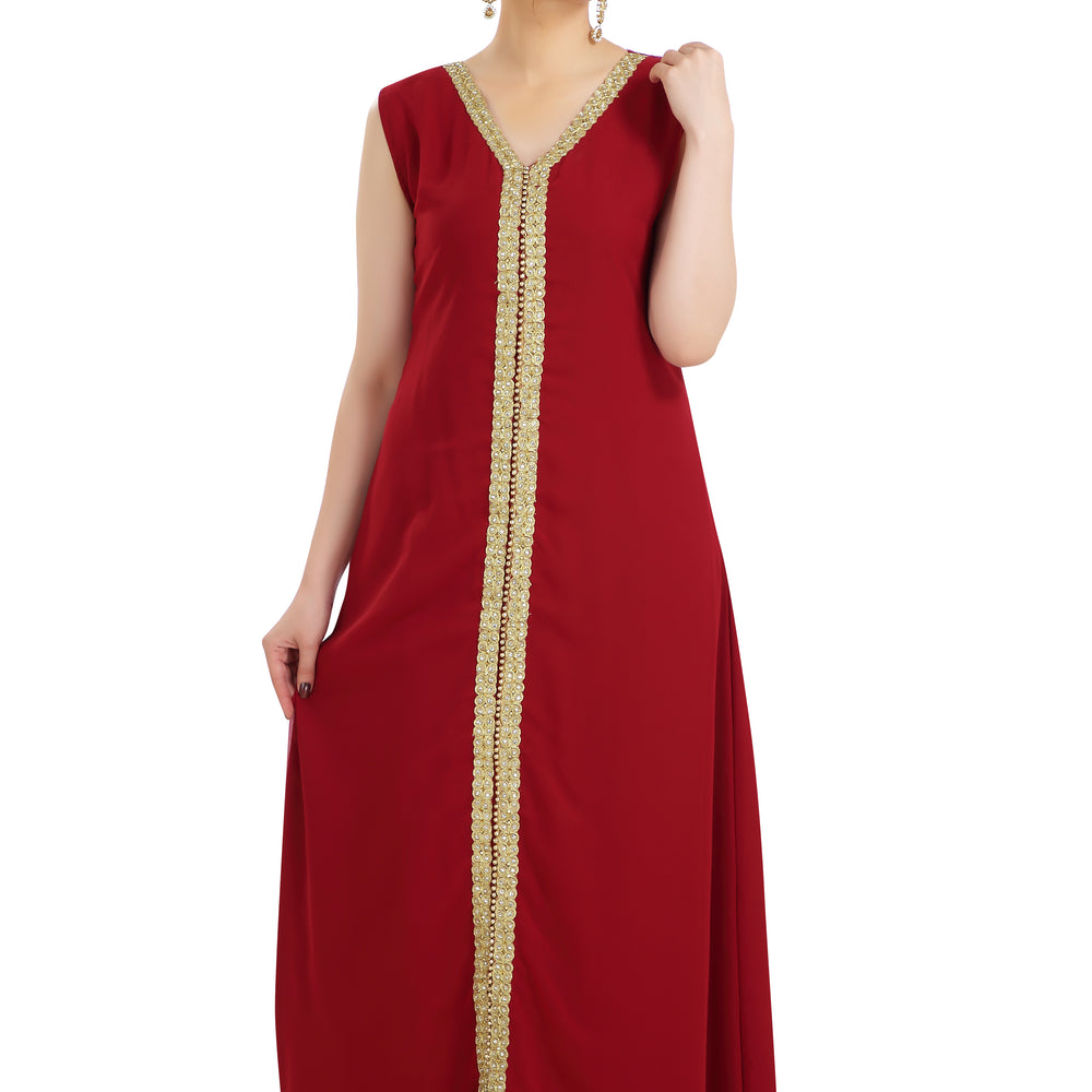 Night Gown With Embroidered Lace Sleep Wear - Maxim Creation