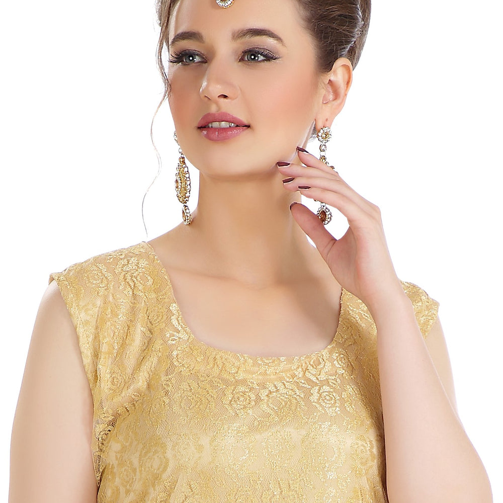 Sleeveless Inner in Zari Mesh for Cardigans and Jackets - Maxim Creation