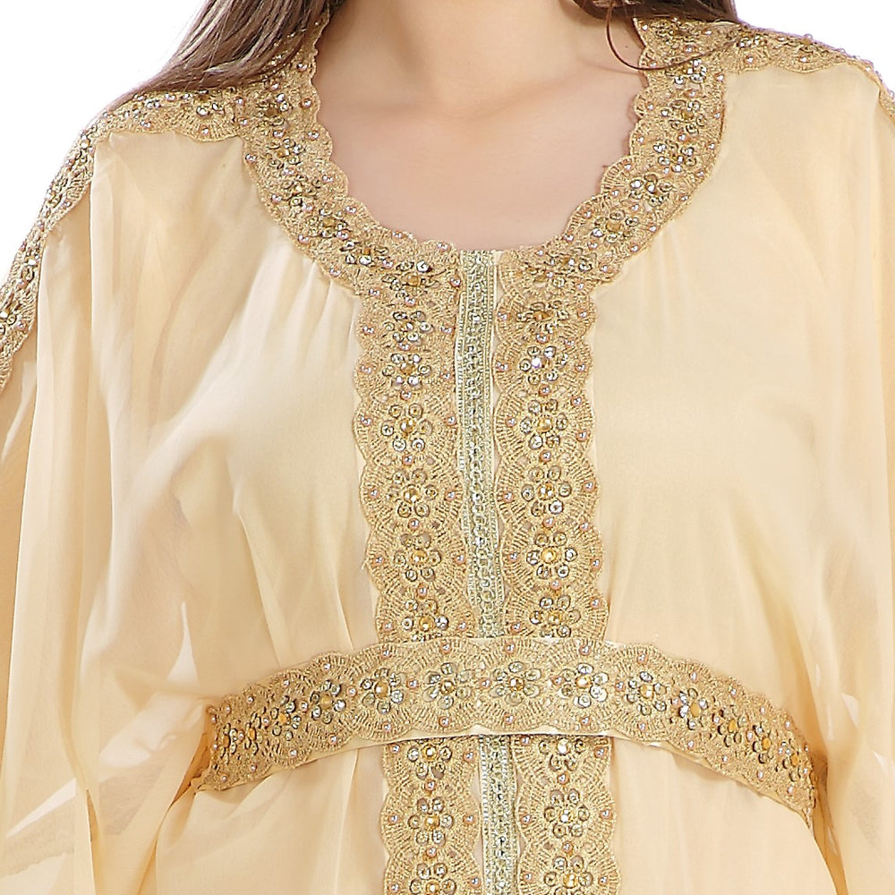 
                  
                    Farasha Poncho in Beige Color Long Sleeve - Maxim Creation
                  
                