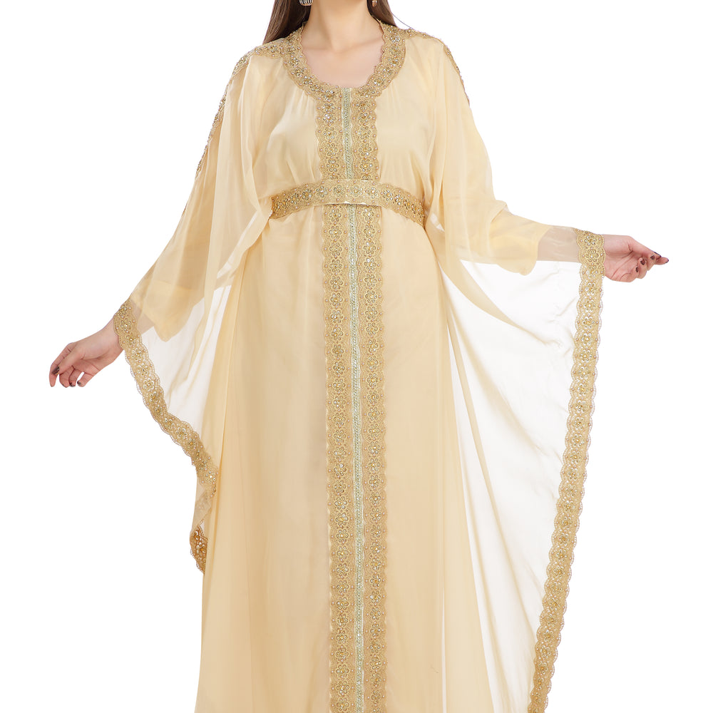 
                  
                    Farasha Poncho in Beige Color Long Sleeve - Maxim Creation
                  
                