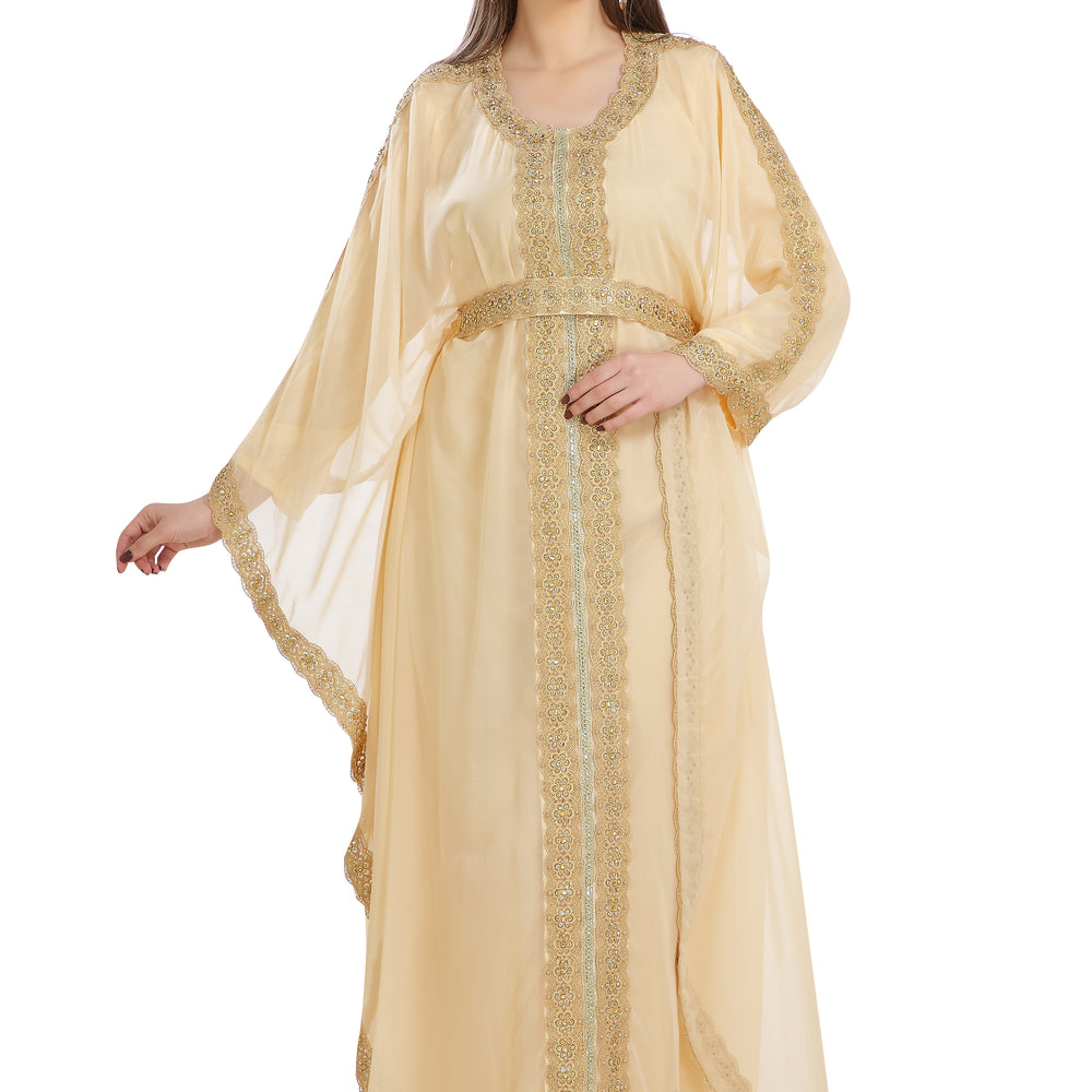 
                  
                    Farasha Poncho in Beige Color Long Sleeve - Maxim Creation
                  
                