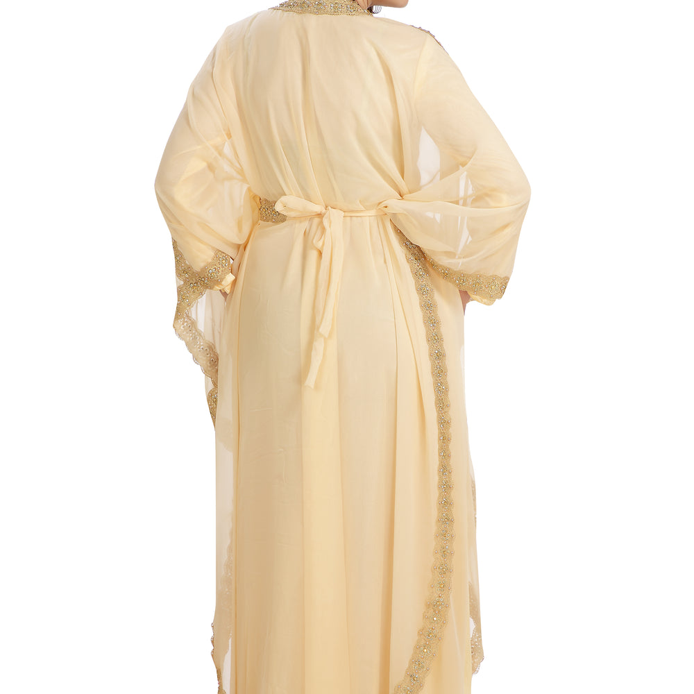 
                  
                    Farasha Poncho in Beige Color Long Sleeve - Maxim Creation
                  
                
