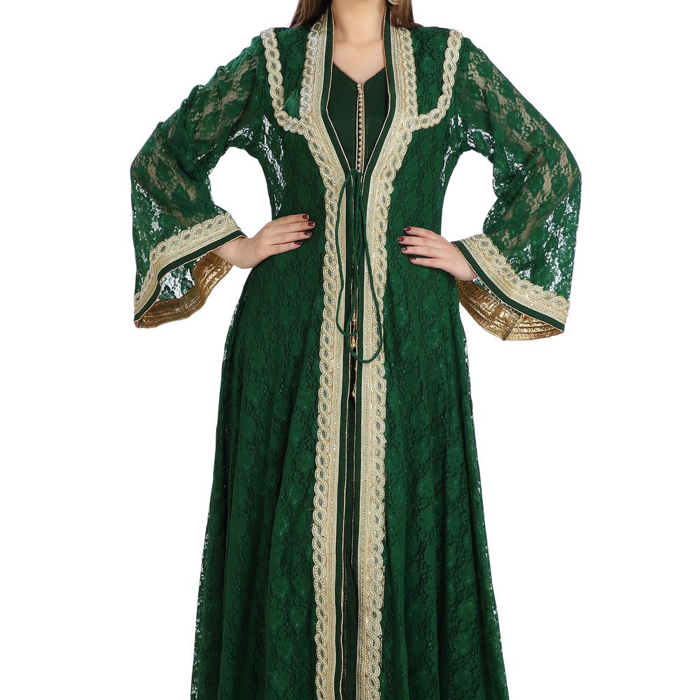 
                  
                    Arabian Caftan Bridal Embroidered Gown - Maxim Creation
                  
                