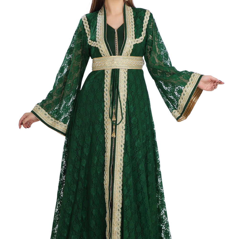 
                  
                    Arabian Caftan Bridal Embroidered Gown - Maxim Creation
                  
                