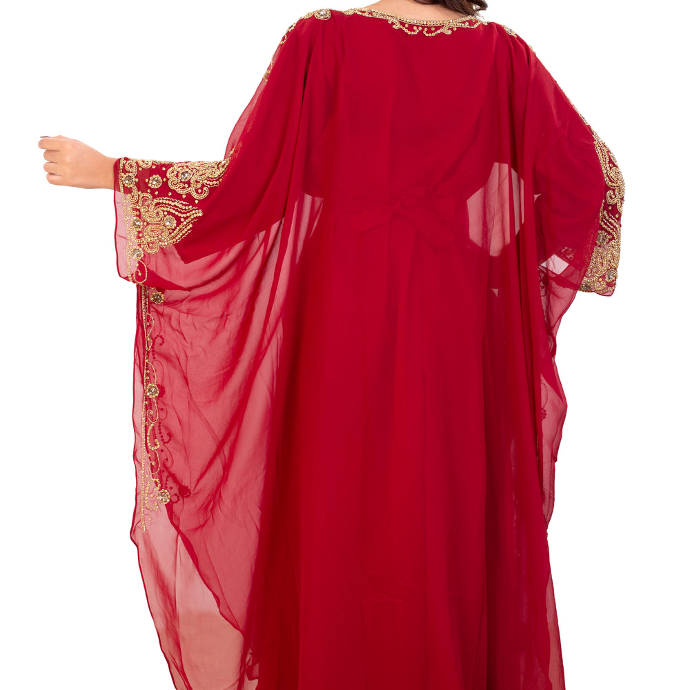 
                  
                    Moroccan Caftan With Golden Embroidery - Maxim Creation
                  
                