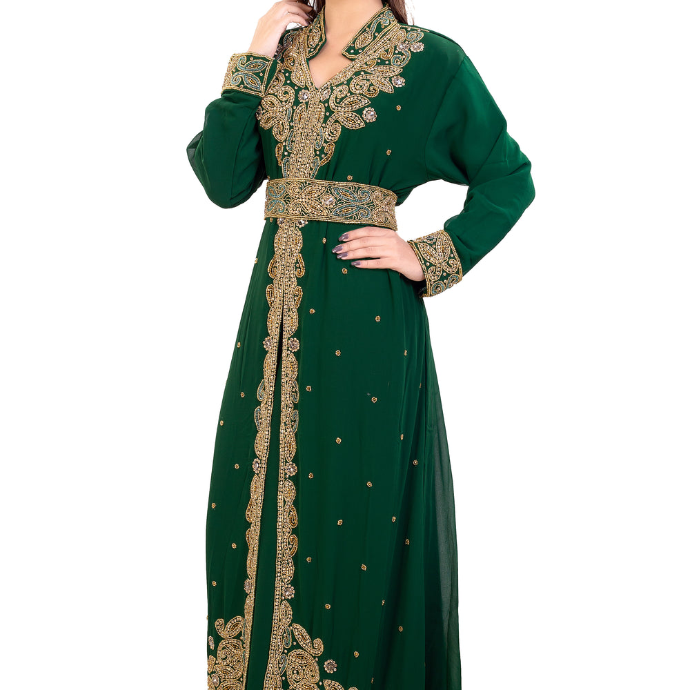 
                  
                    Arabian Jalabiya Collared Neck Kaftan Dress - Maxim Creation
                  
                