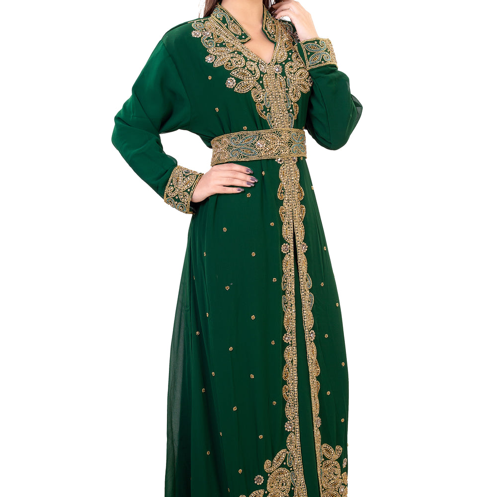 
                  
                    Arabian Jalabiya Collared Neck Kaftan Dress - Maxim Creation
                  
                