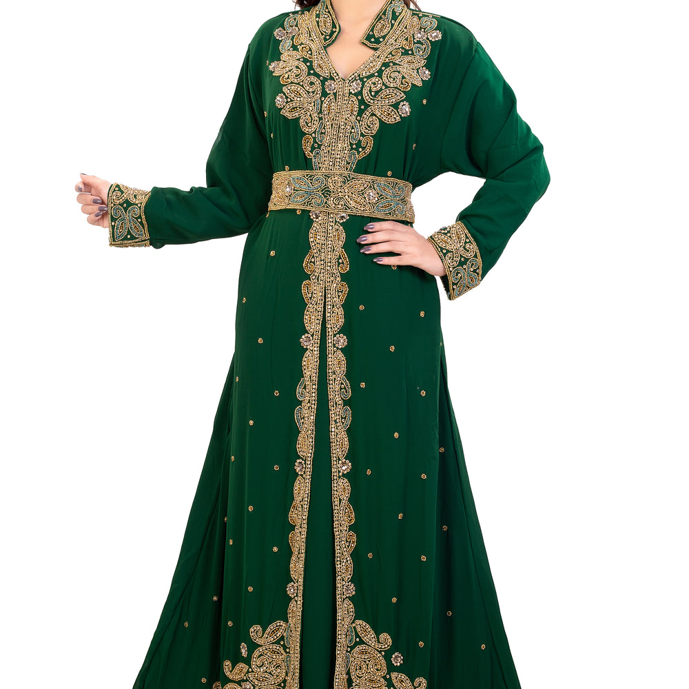 
                  
                    Arabian Jalabiya Collared Neck Kaftan Dress - Maxim Creation
                  
                
