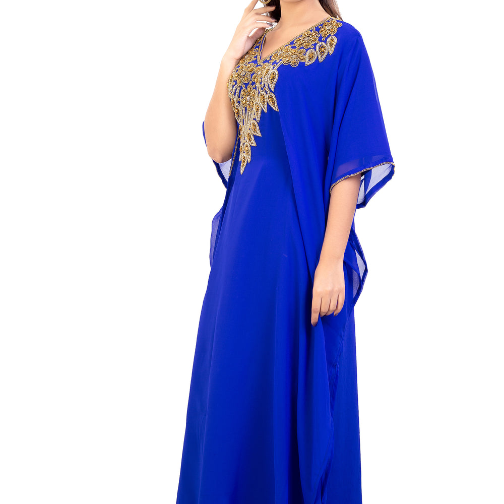 
                  
                    Dubai Farasha Kaftan Maxi with Rhinestones and Sequins - Maxim Creation
                  
                