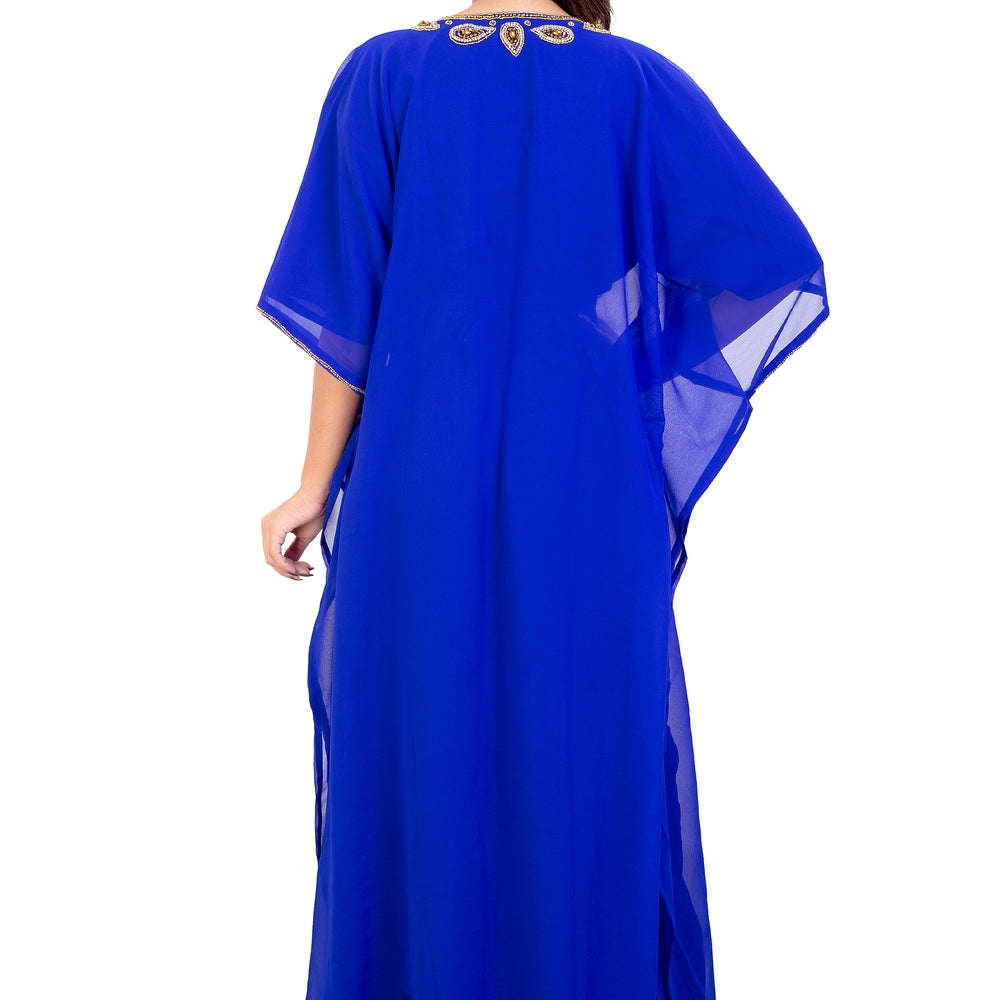 
                  
                    Dubai Farasha Kaftan Maxi with Rhinestones and Sequins - Maxim Creation
                  
                