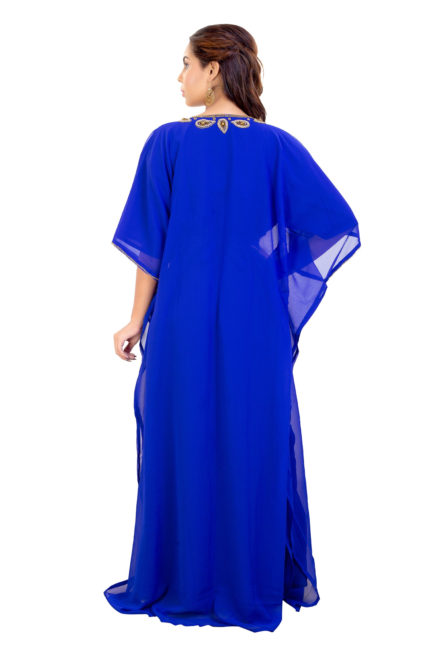 Dubai Farasha Kaftan Maxi with Rhinestones and Sequins - Maxim Creation