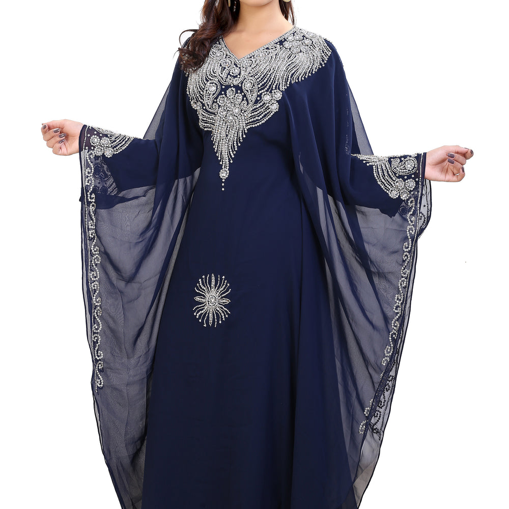 Tea Party Kaftan With Crystal Embroidery - Maxim Creation