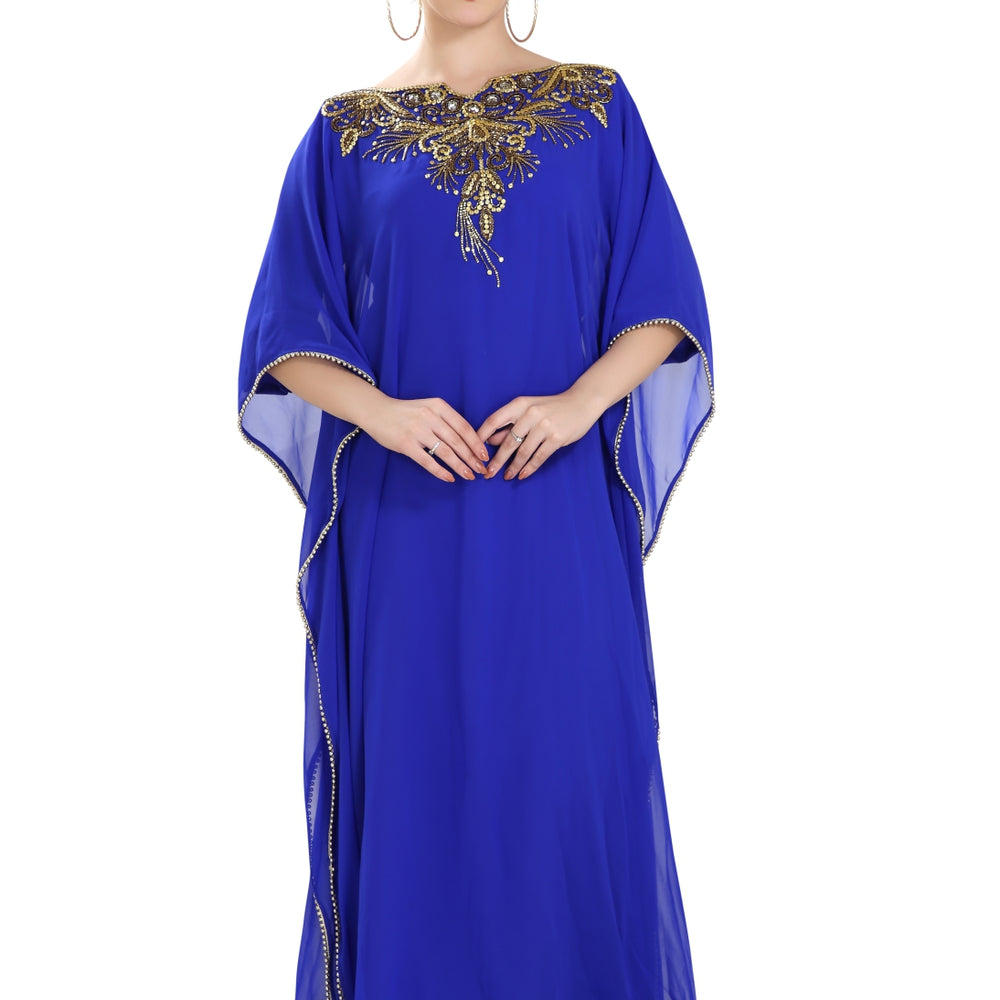 Jalabiya in Royal Blue Maxi Dress - Maxim Creation