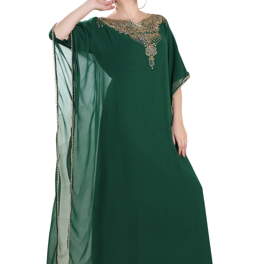 
                  
                    Designer Farasha Maxi With Golden Bead - Maxim Creation
                  
                