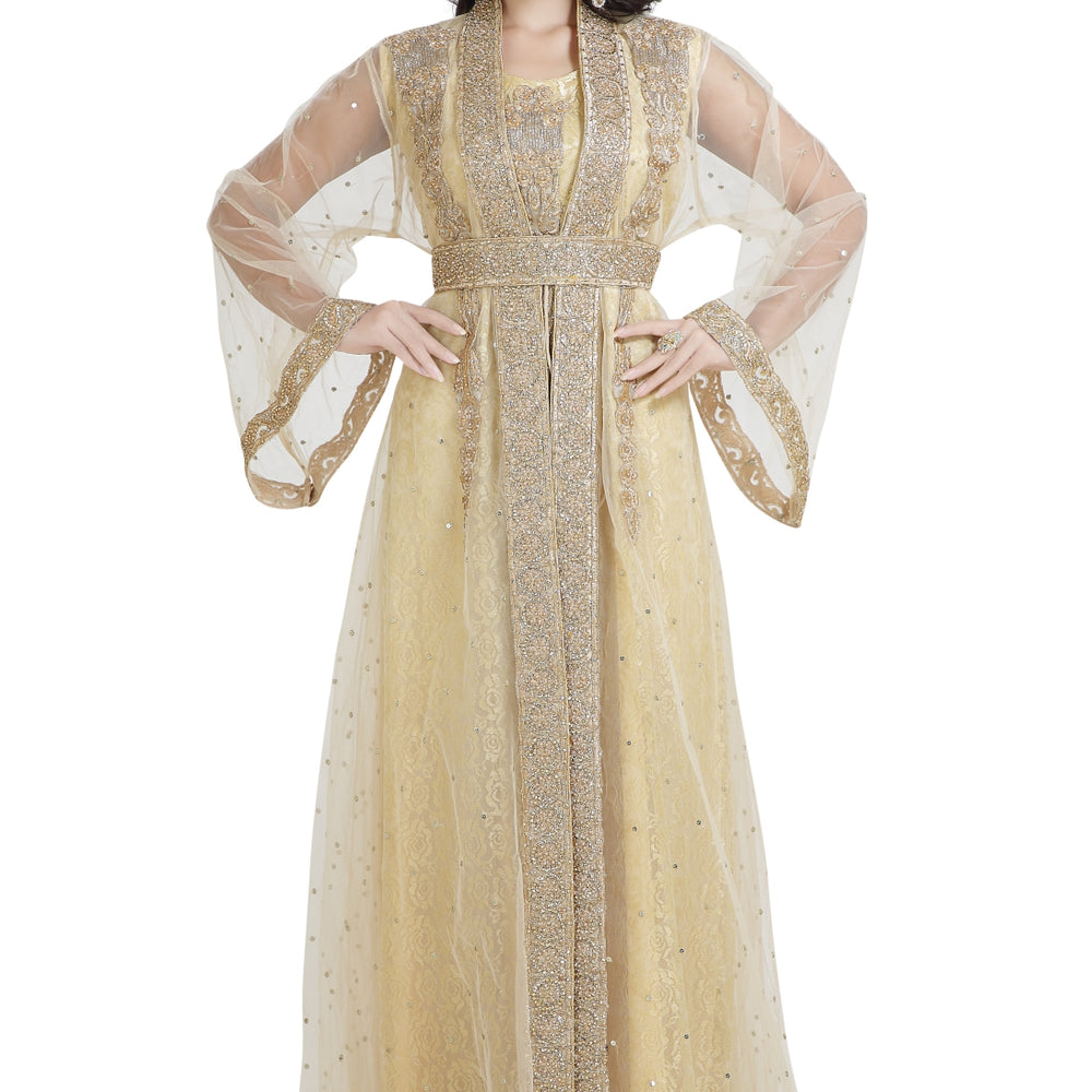 
                  
                    Khaleeji Thobe Jasmine Bridesmaid Dubai Kaftan - Maxim Creation
                  
                