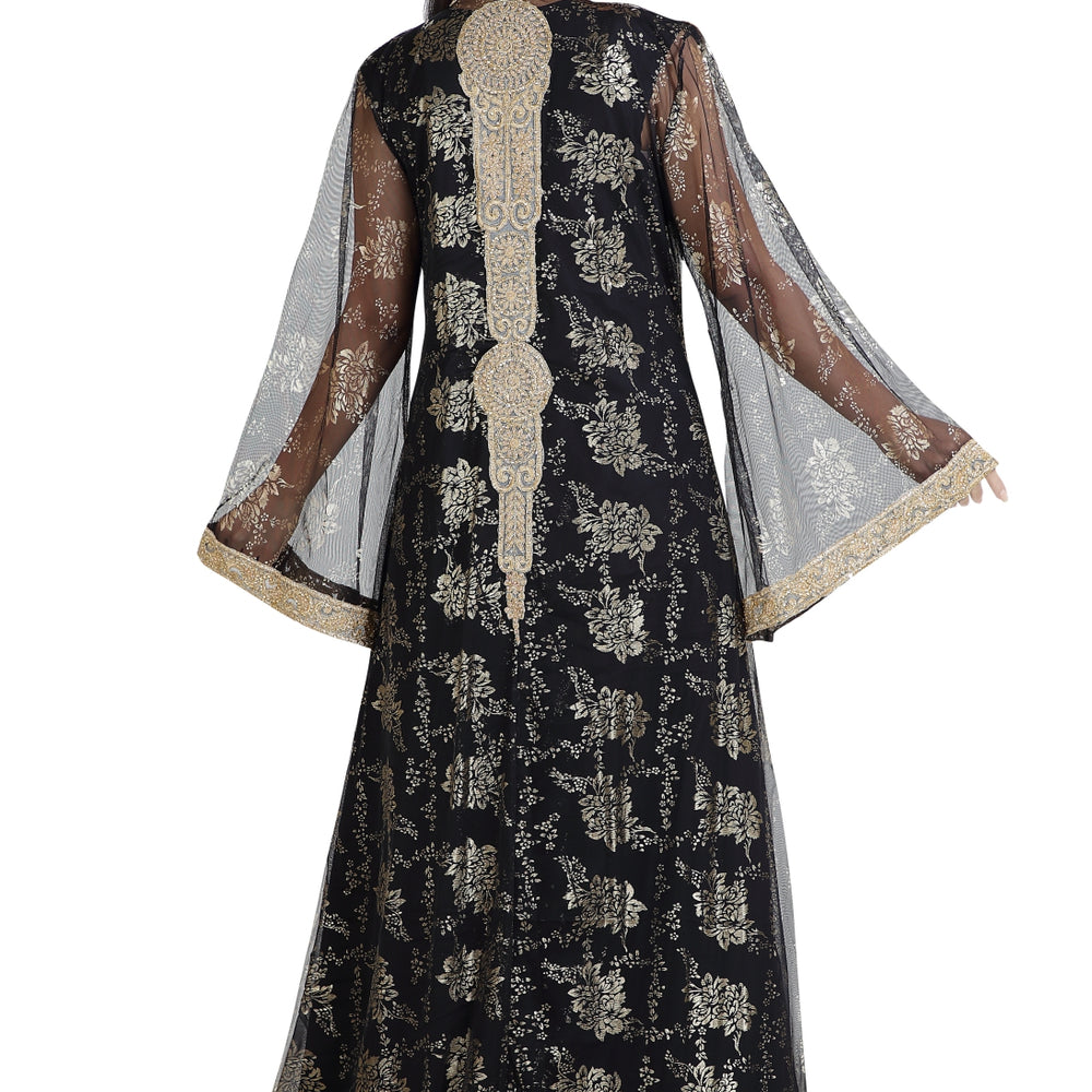 
                  
                    Arabian Gown Net Fabric Jasmine Bridesmaid Caftan - Maxim Creation
                  
                