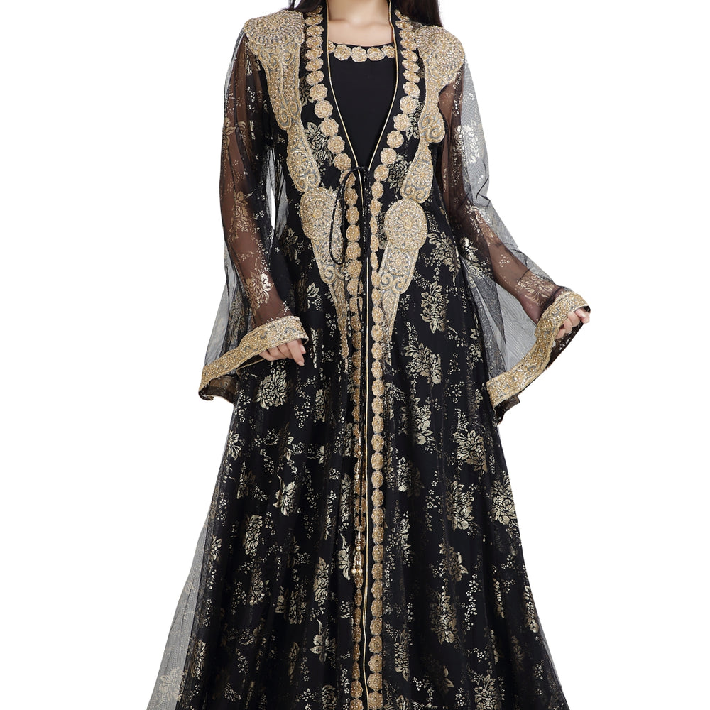 
                  
                    Arabian Gown Net Fabric Jasmine Bridesmaid Caftan - Maxim Creation
                  
                