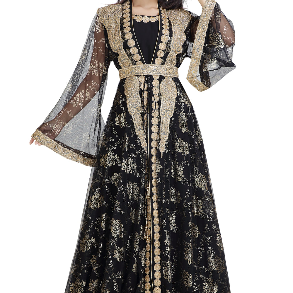 
                  
                    Arabian Gown Net Fabric Jasmine Bridesmaid Caftan - Maxim Creation
                  
                