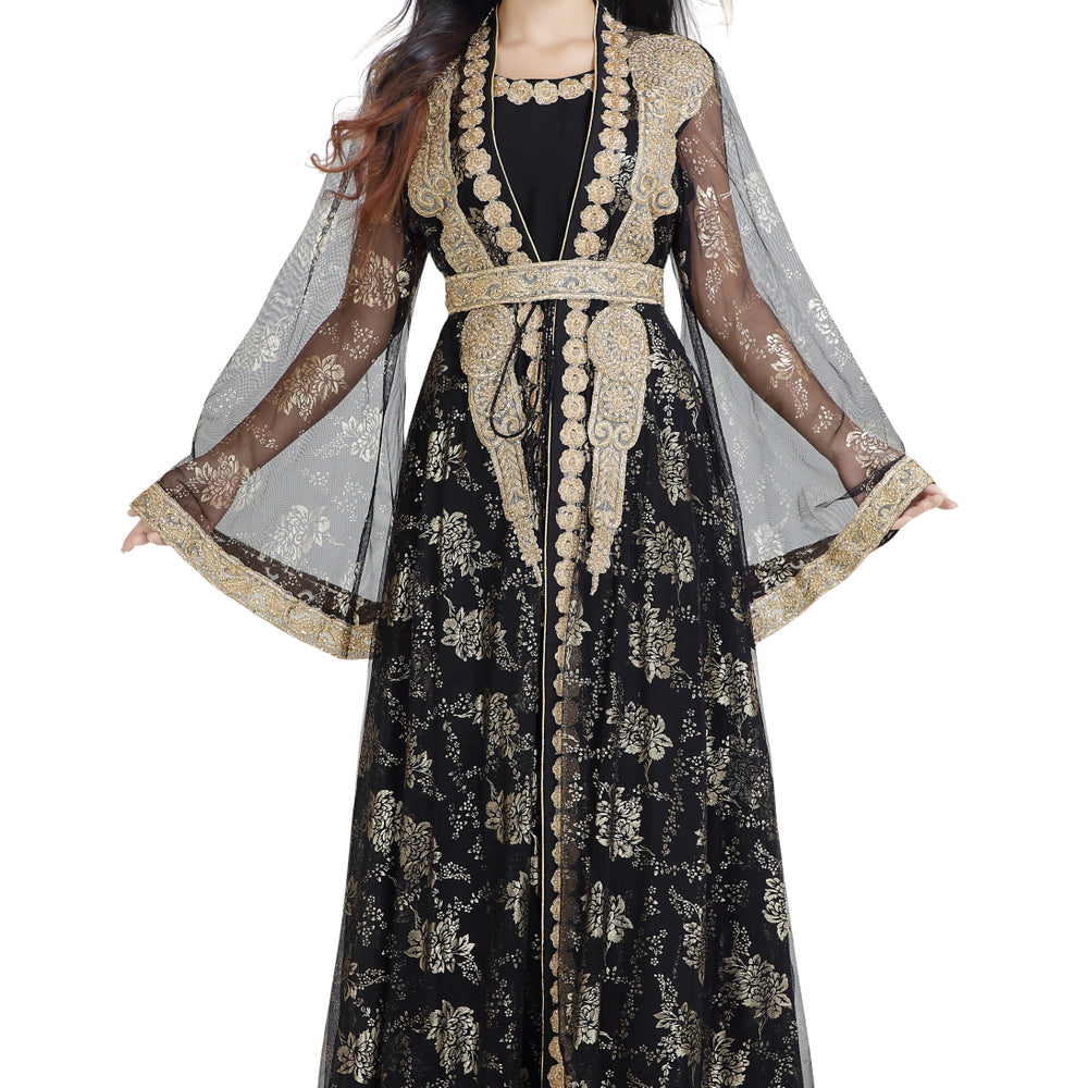 
                  
                    Arabian Gown Net Fabric Jasmine Bridesmaid Caftan - Maxim Creation
                  
                